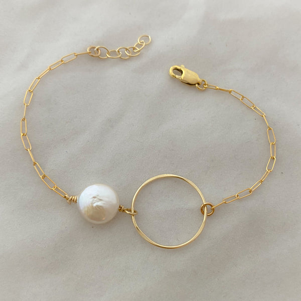 Hoop and Pearl Bracelet
