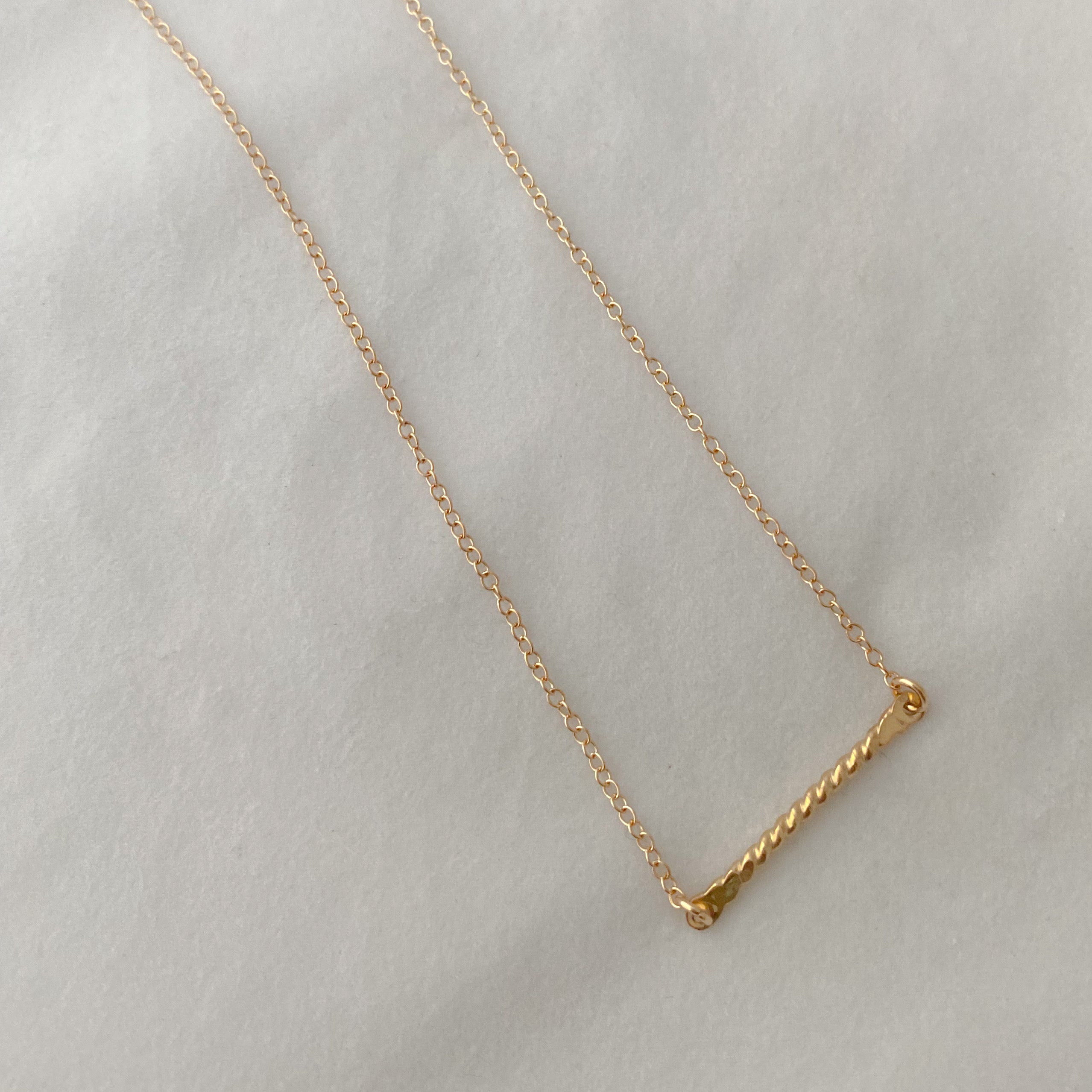 Twisted Minimalist Bar Necklace – Jennifer Engel Designs