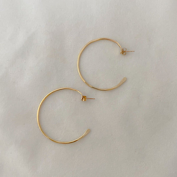 Thick large handcrafted Hoops