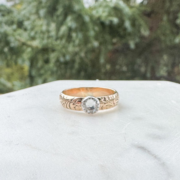 Fancy band birthstone ring