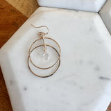 Double hoop with clear crystal