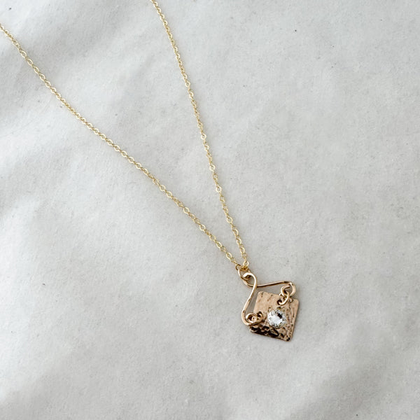 Birthstone diamond shaped necklace