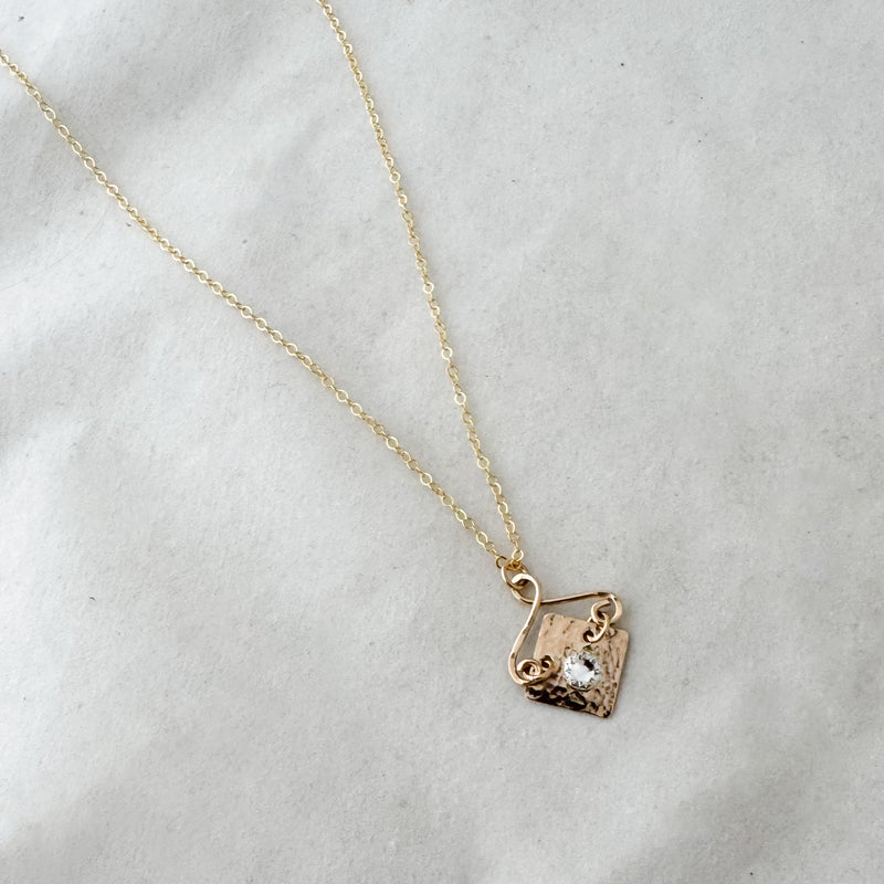 Birthstone diamond shaped necklace