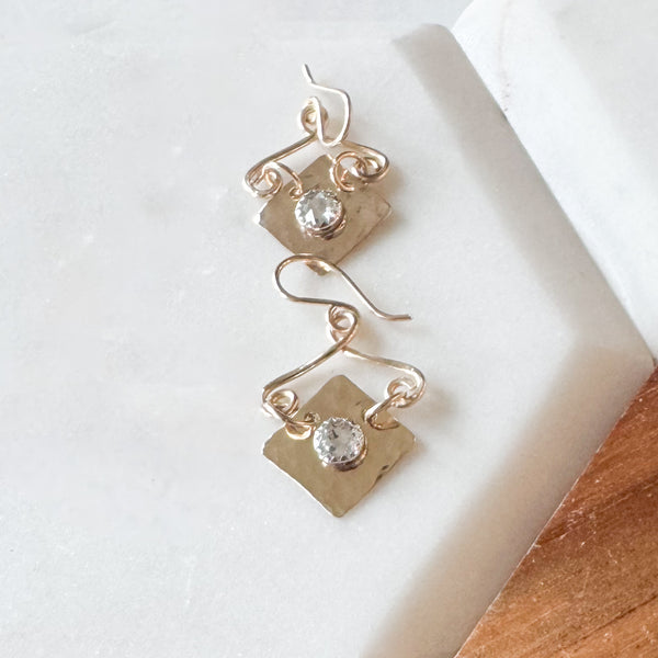 Diamond Shaped Birthstone Earrings