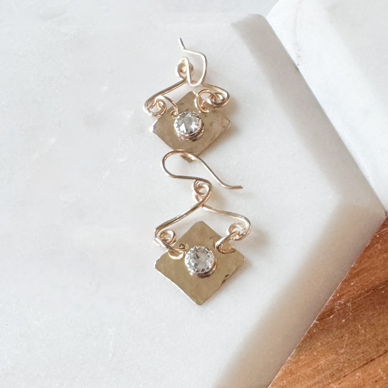 Diamond Shaped Birthstone Earrings