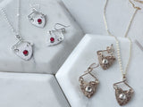 New heart birthstone earrings