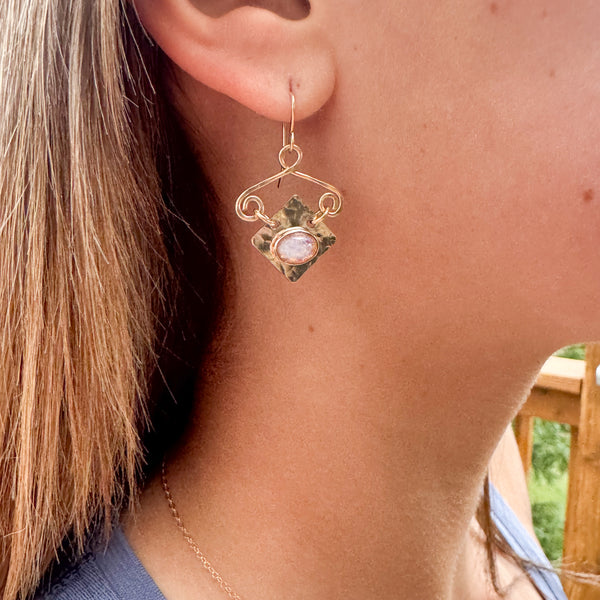 Mini pink Opal Earrings