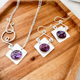 New purple Side clasp necklace