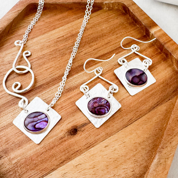 New purple Diamond shaped earrings