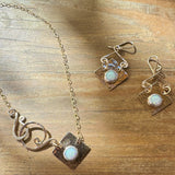 New opal diamond earrings