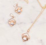 Mini new diamond opal earrings
