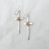 New cross earrings