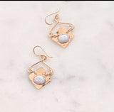 Mini new diamond opal earrings