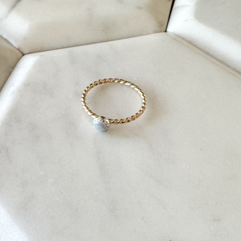 Opal twisted ring