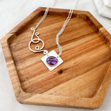 New purple Side clasp necklace