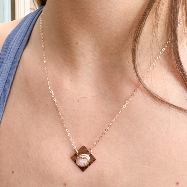 Mini fire Opal necklace