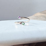 Dual Birthstone wrap ring