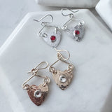New heart birthstone earrings