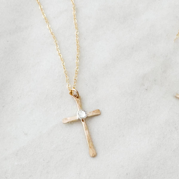 birthstone cross necklace