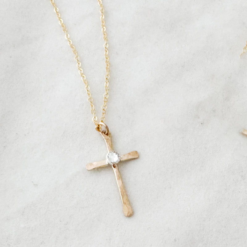 birthstone cross necklace