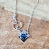 New Blue side clasp necklace