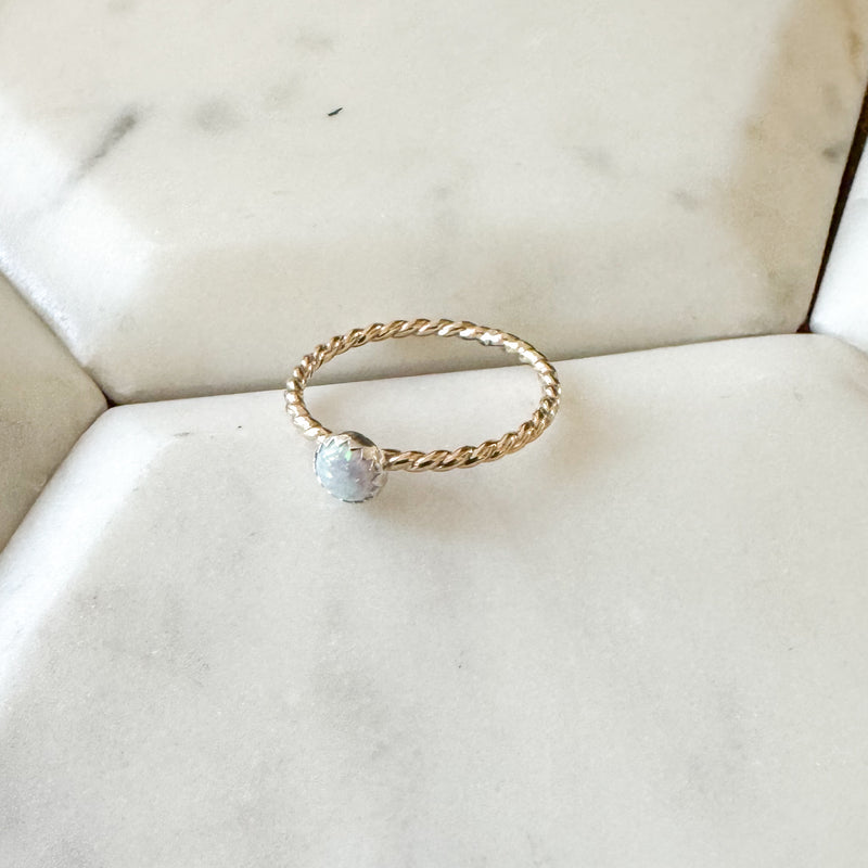 Opal twisted ring