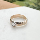 Fancy band birthstone ring
