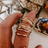 1 hammered stack ring