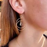 Double hoop with clear crystal
