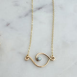 Wire heart Opal necklace