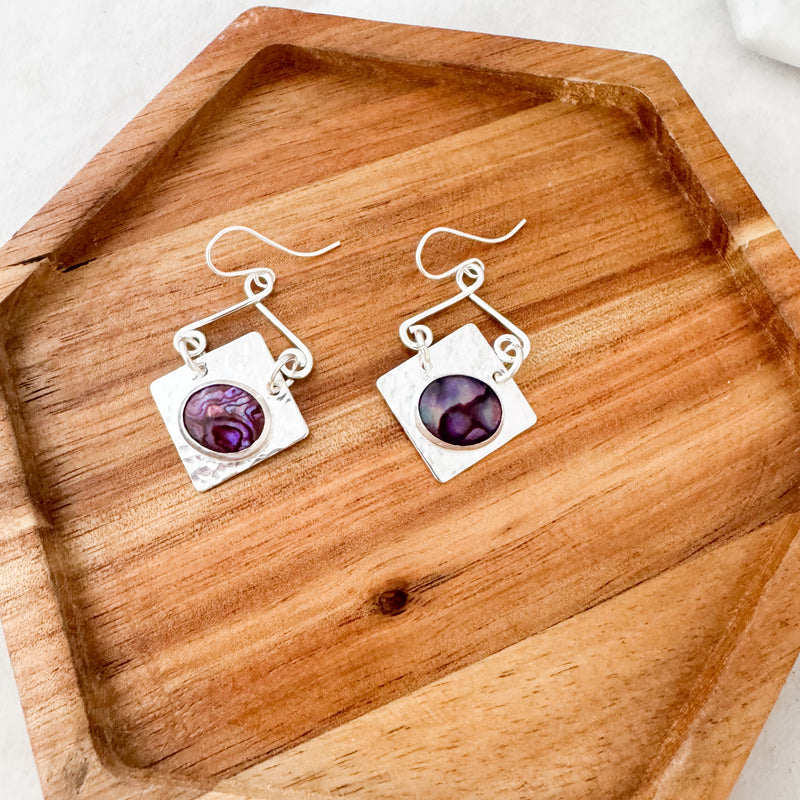 New purple Diamond shaped earrings