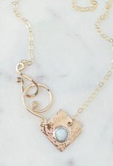 New opal side clasp necklace