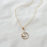 Mini spiral birthstone necklace