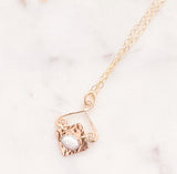 NEW mini diamond opal necklace