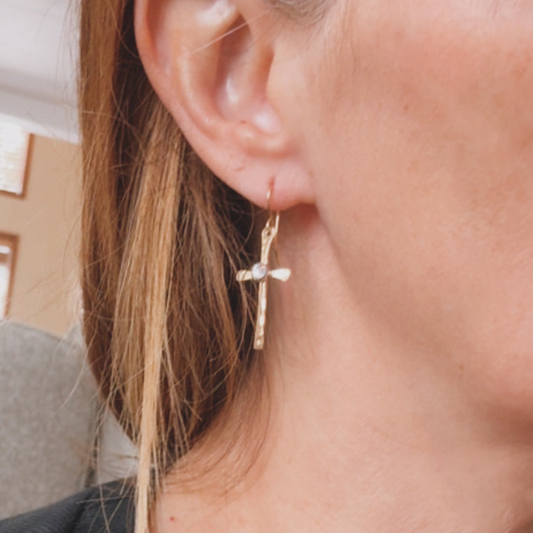 New Cross Birthstone earrings