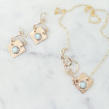 New opal diamond earrings