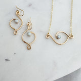 Wire heart earrings with opals