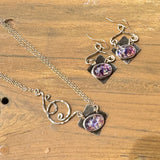Amethyst diamond shaped with side clasp necklace