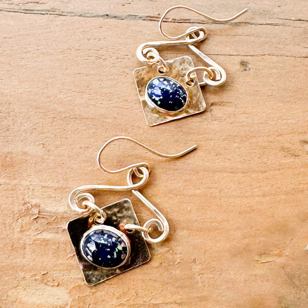 Mini Black Opal Earrings