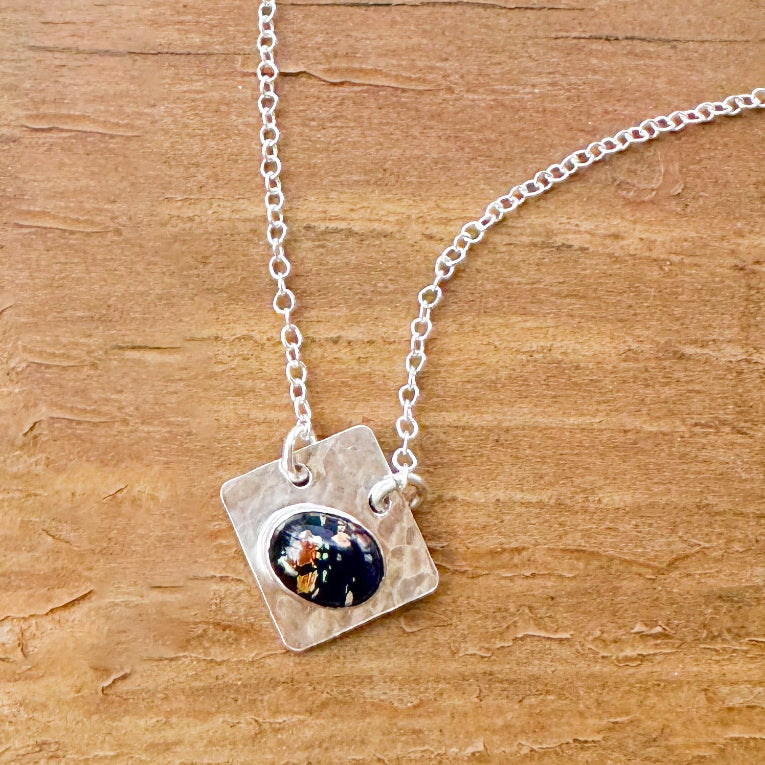 Mini black Opal necklace