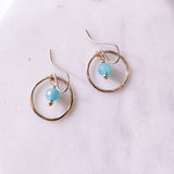 Hoop and aqua earrings