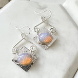 Pink opal earrings