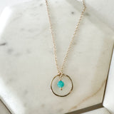 Hoop and aqua necklace