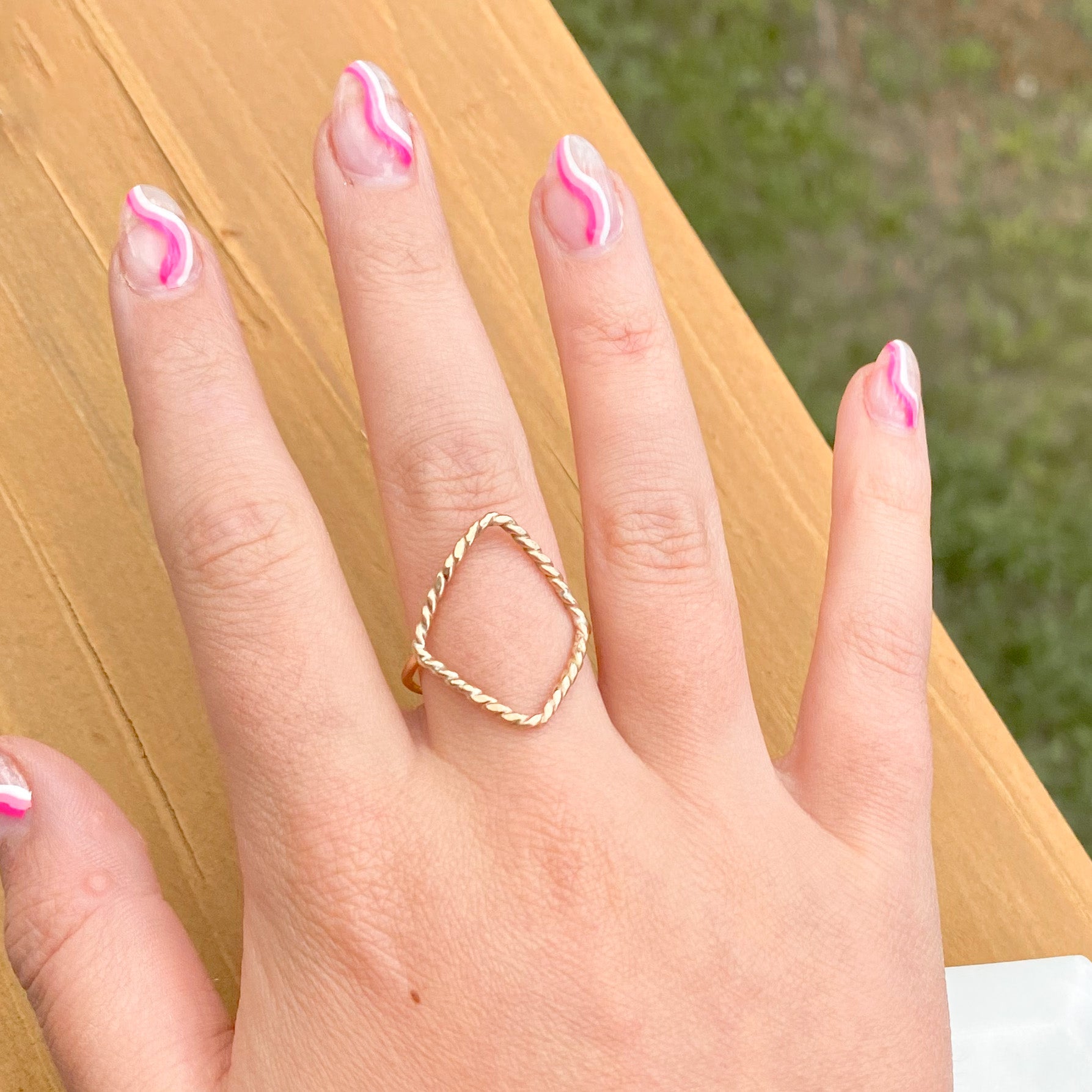 New Open Diamond shape Ring – Jennifer Engel Designs