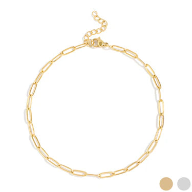 NEW dainty paperclip anklet