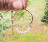 Moonstone dangle hoops