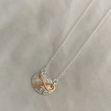 Oval with overlay Ribbon Necklace