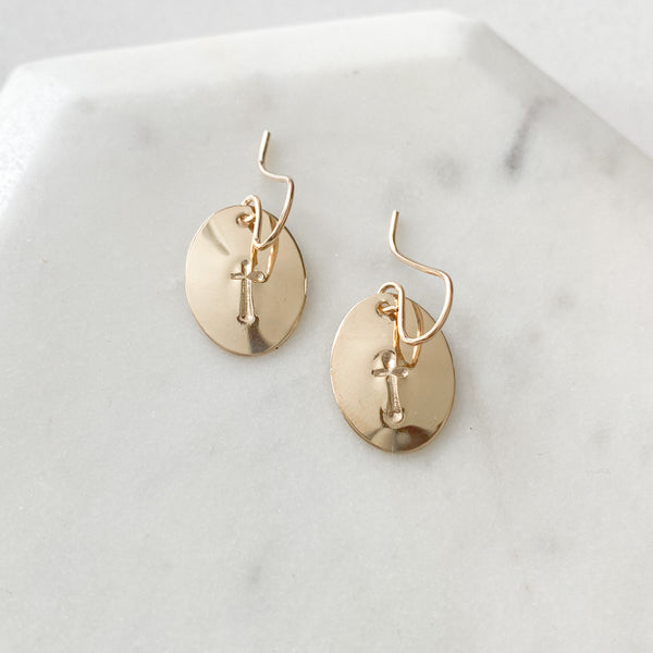Oval hand-stamped Earrings