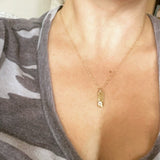Mini Rectangle Birthstone Necklace