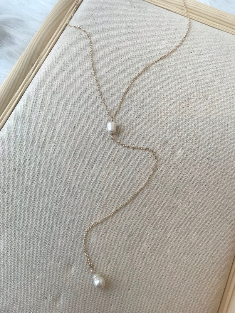 Ivory freshwater pearl lariat